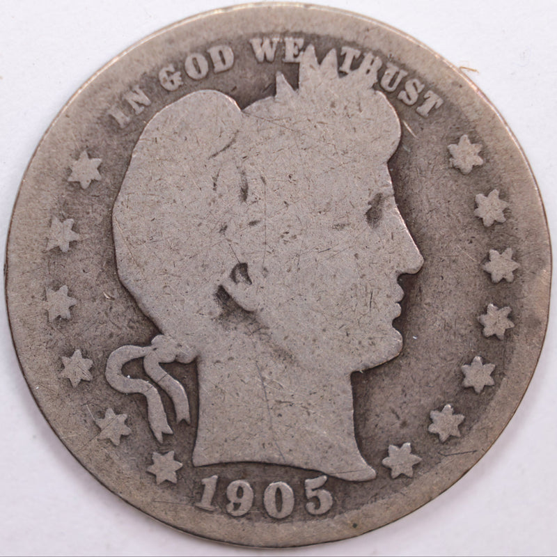 1905-S Barber Silver Quarter, Fair Circulated Coin, Store
