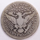 1905-S Barber Silver Quarter, Very Good Circulated Coin, Store