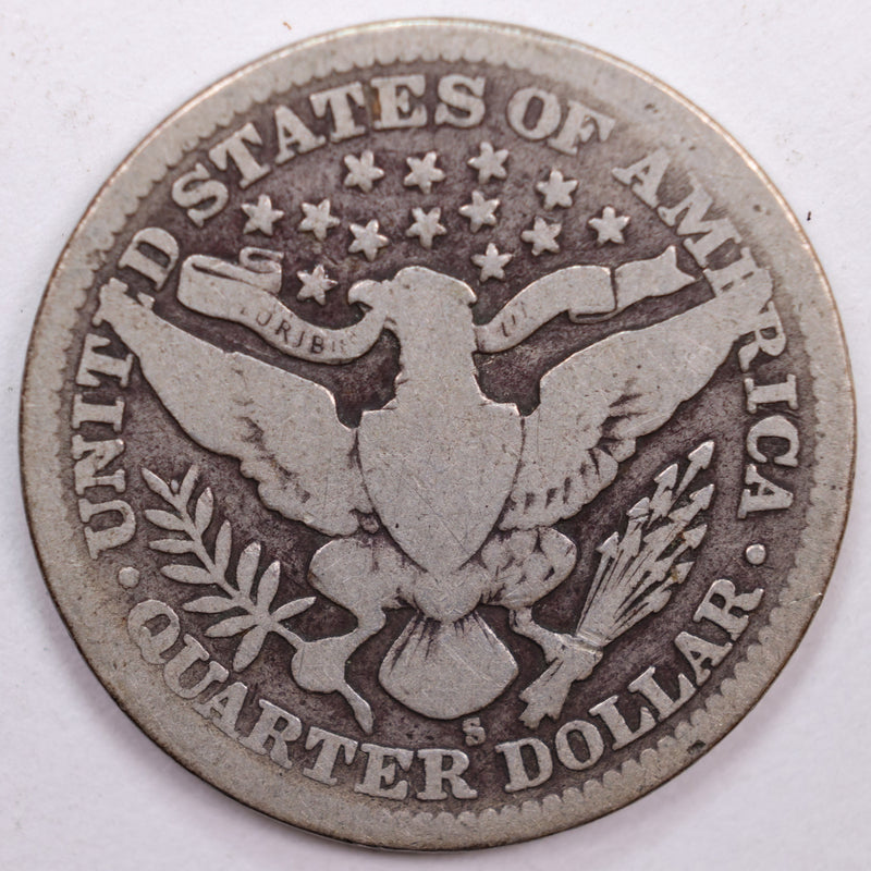1905-S Barber Silver Quarter, Very Good Circulated Coin, Store