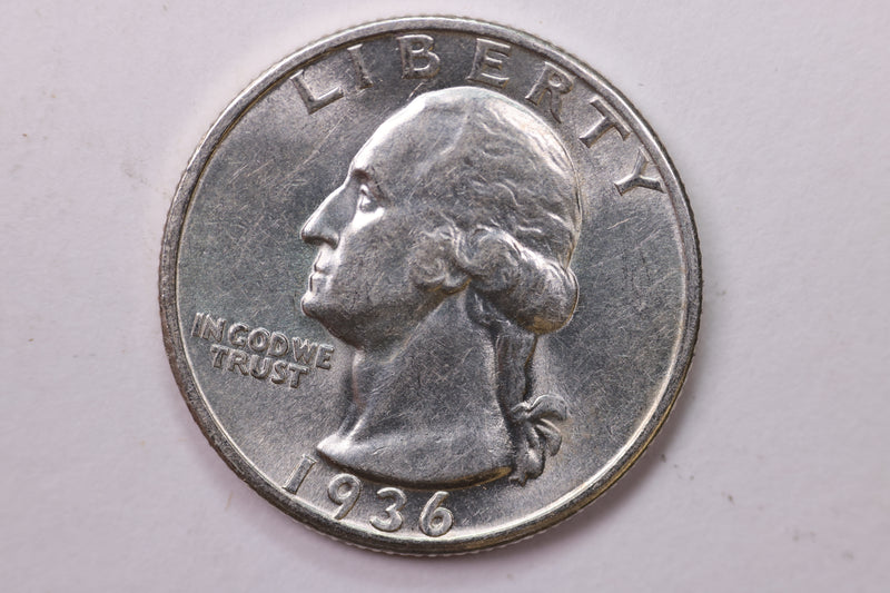 1936 Washington Silver Quarter, Affordable Collectible Coins. Large Store Sale