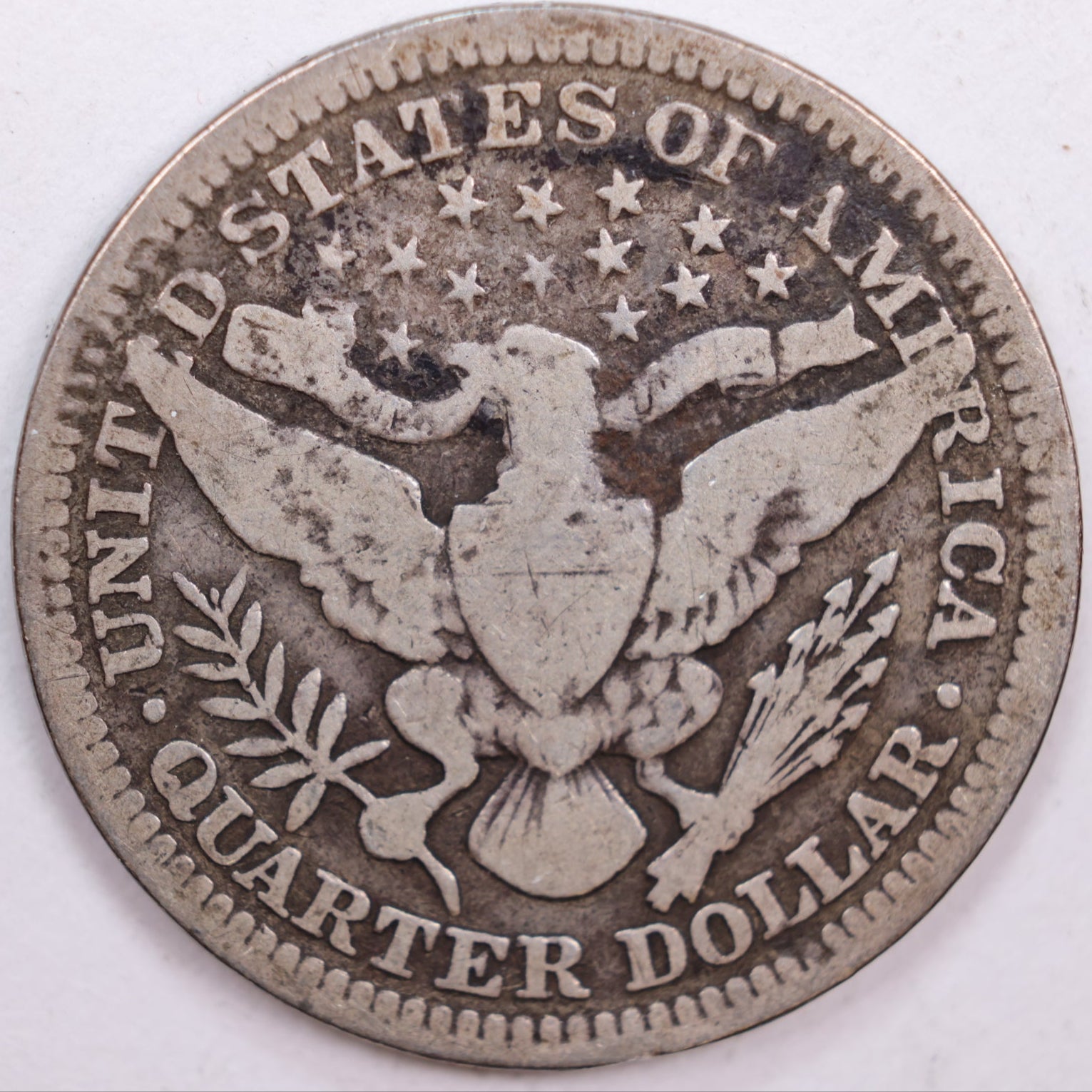 1907 Barber Silver Quarter, Very Good Circulated Coin, Store #QR0481