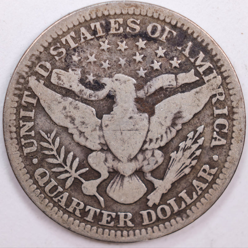 1907 Barber Silver Quarter, Very Good Circulated Coin, Store