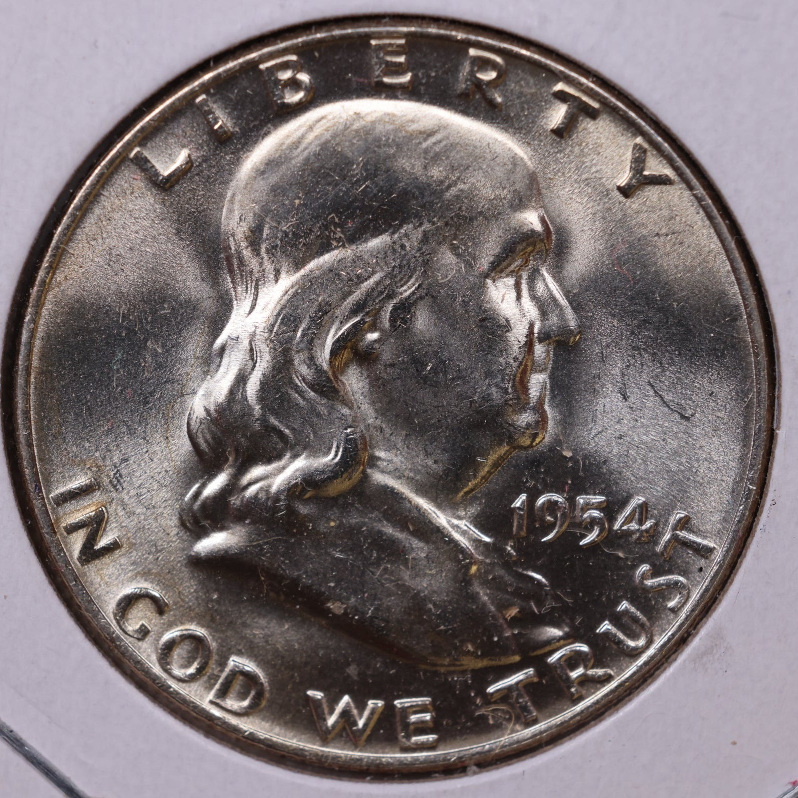 1954-D Ben Franklin Half Dollar, Mint State Uncirculated Coin, Store #HR1598