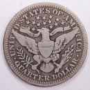 1907 Barber Silver Quarter, Very Good Circulated Coin, Store