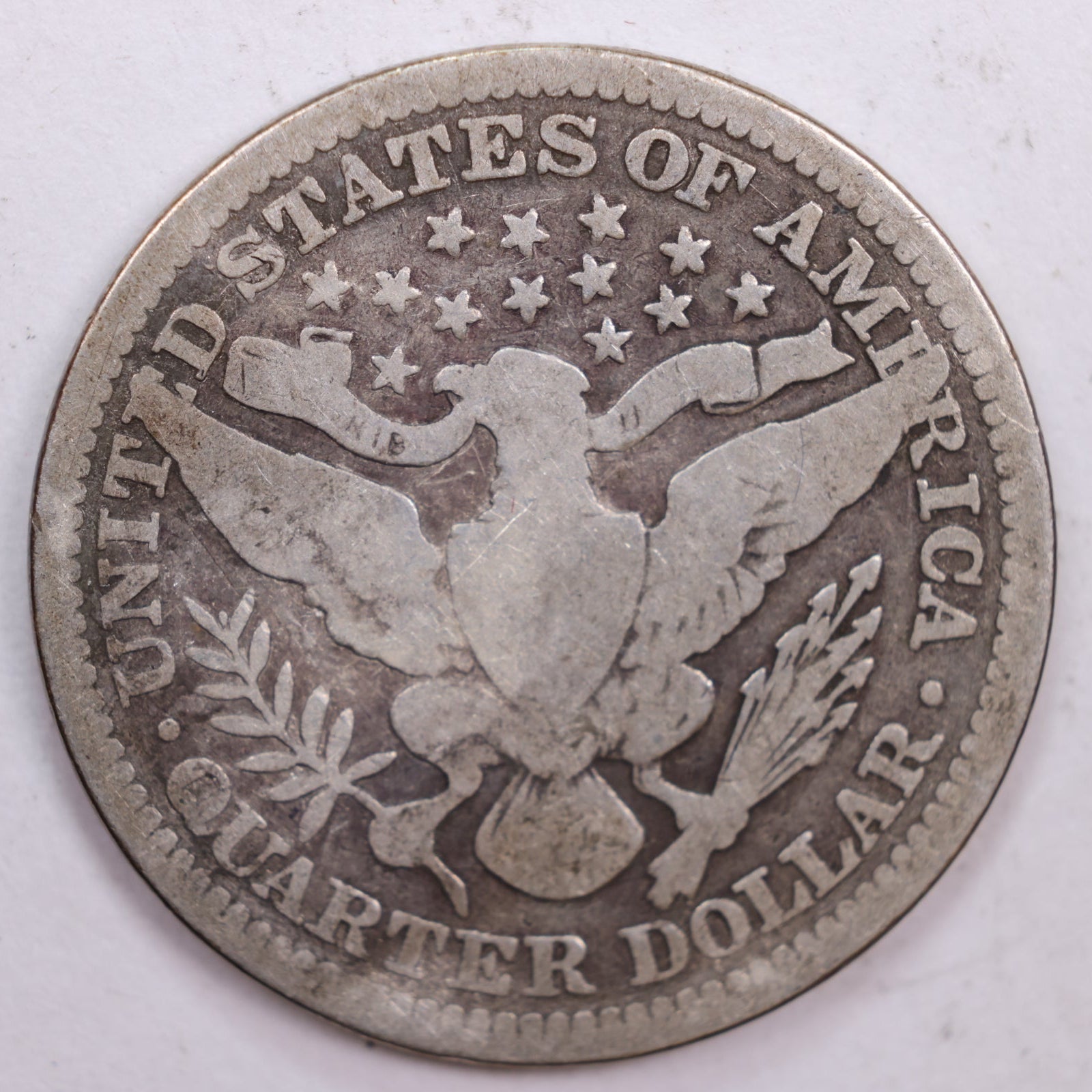 1907 Barber Silver Quarter, Very Good Circulated Coin, Store #QR0484
