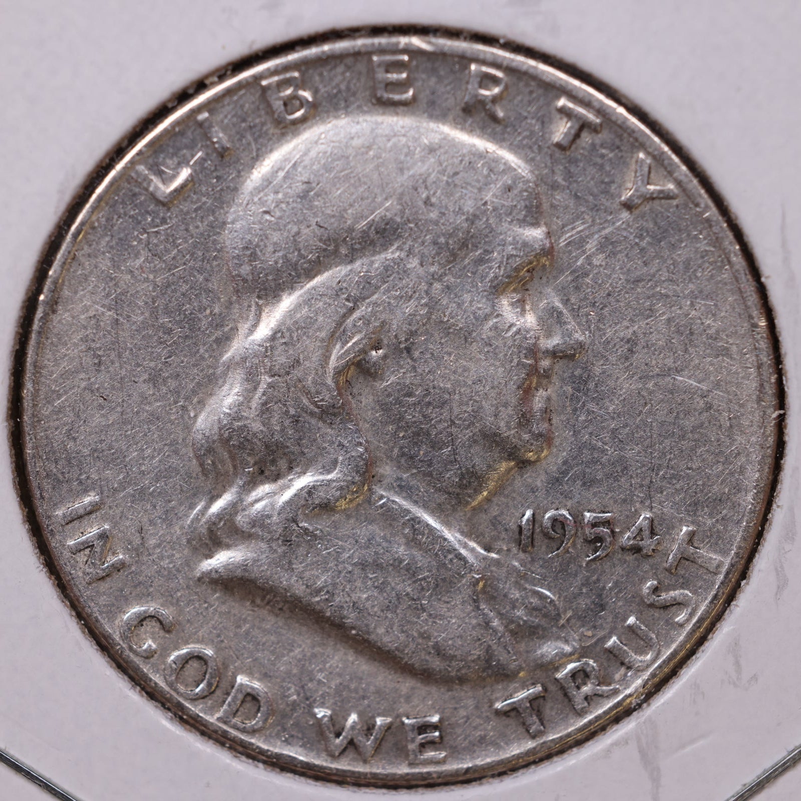 1954-D Ben Franklin Half Dollar, Very Good Circulated Coin, Store #HR1602