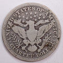 1907 Barber Silver Quarter, Very Good Circulated Coin, Store