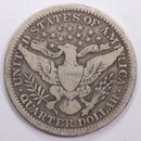 1907 Barber Silver Quarter, Very Good Circulated Coin, Store