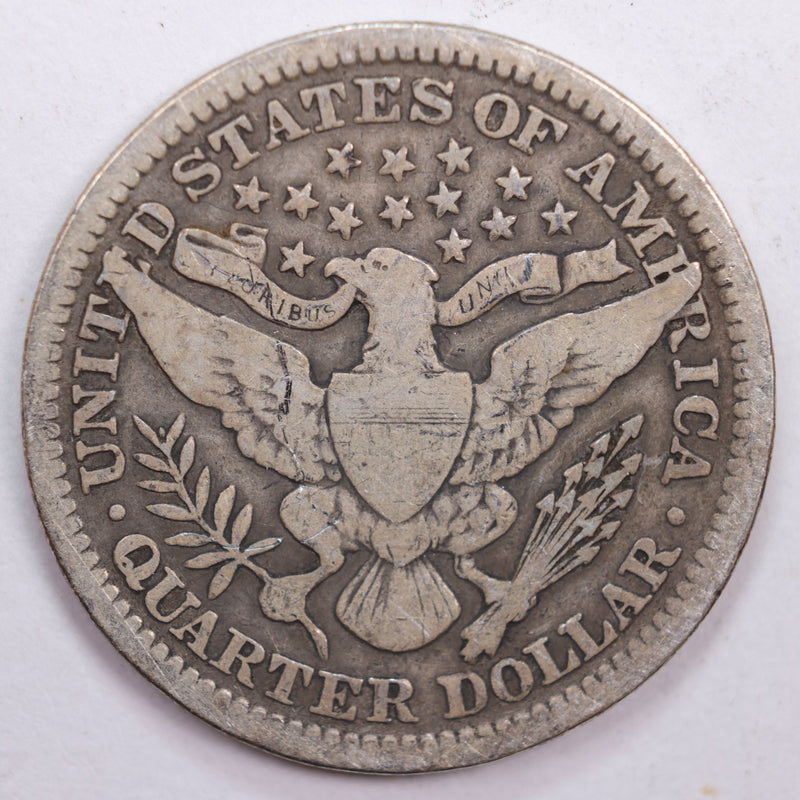 1907 Barber Silver Quarter, Very Good Circulated Coin, Store