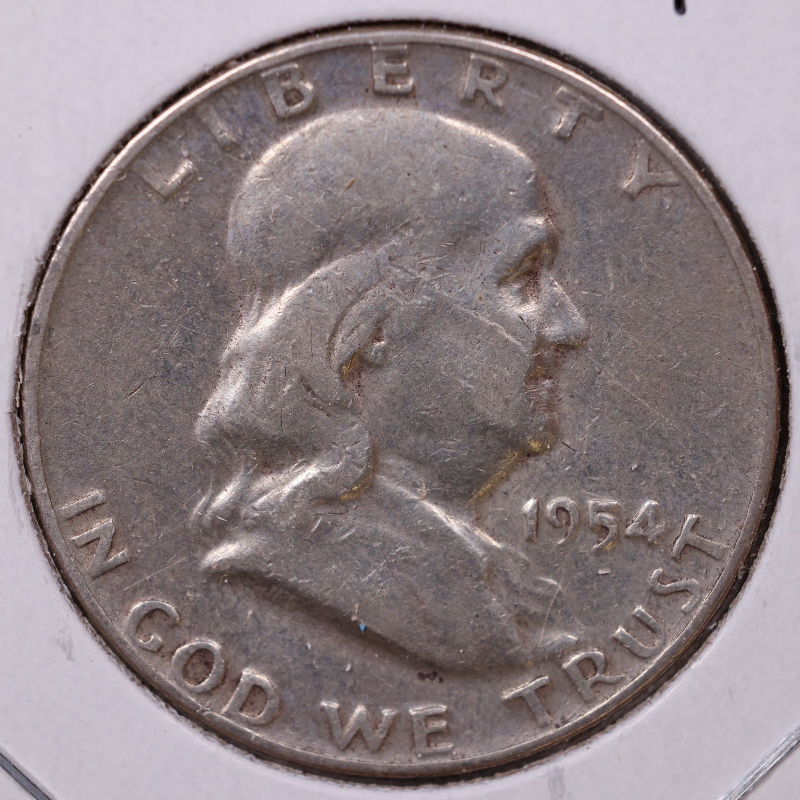 1954-D Ben Franklin Half Dollar, Very Good Circulated Coin, Store #HR1606