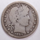 1907-O Barber Silver Quarter, Very Good Circulated Coin, Store