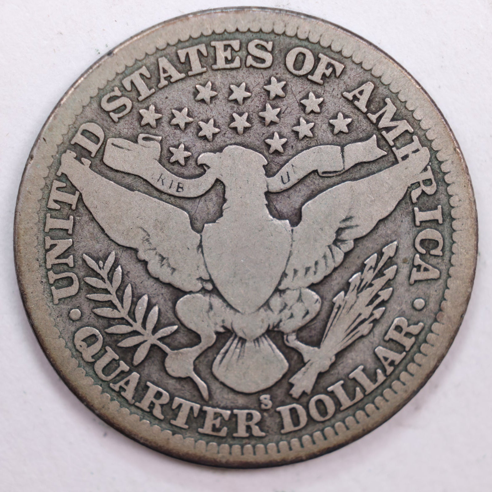1907-S Barber Silver Quarter, Very Good Circulated Coin, Store #QR0495