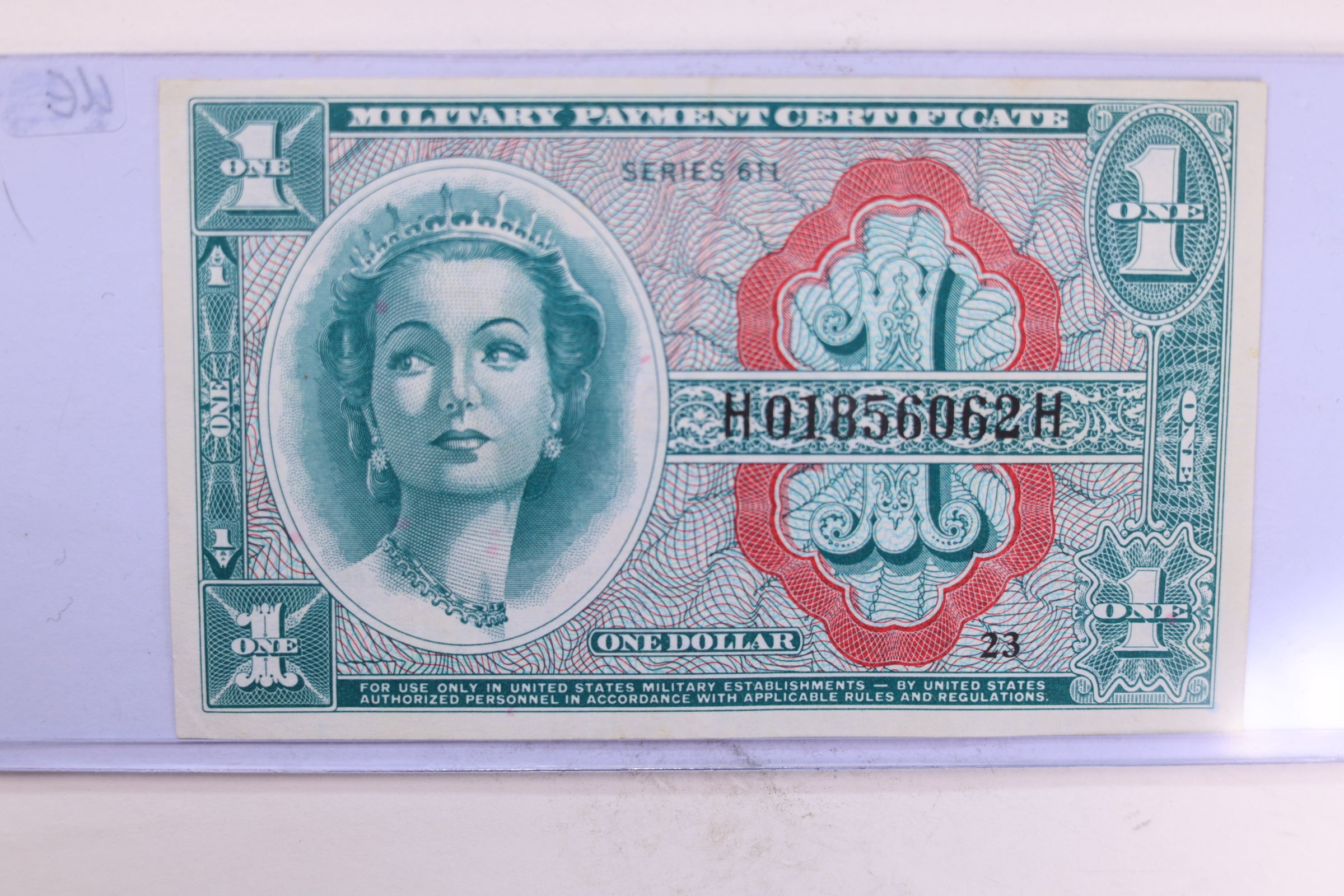 $1., Series 611., Military Payment Certificate., Store #1783