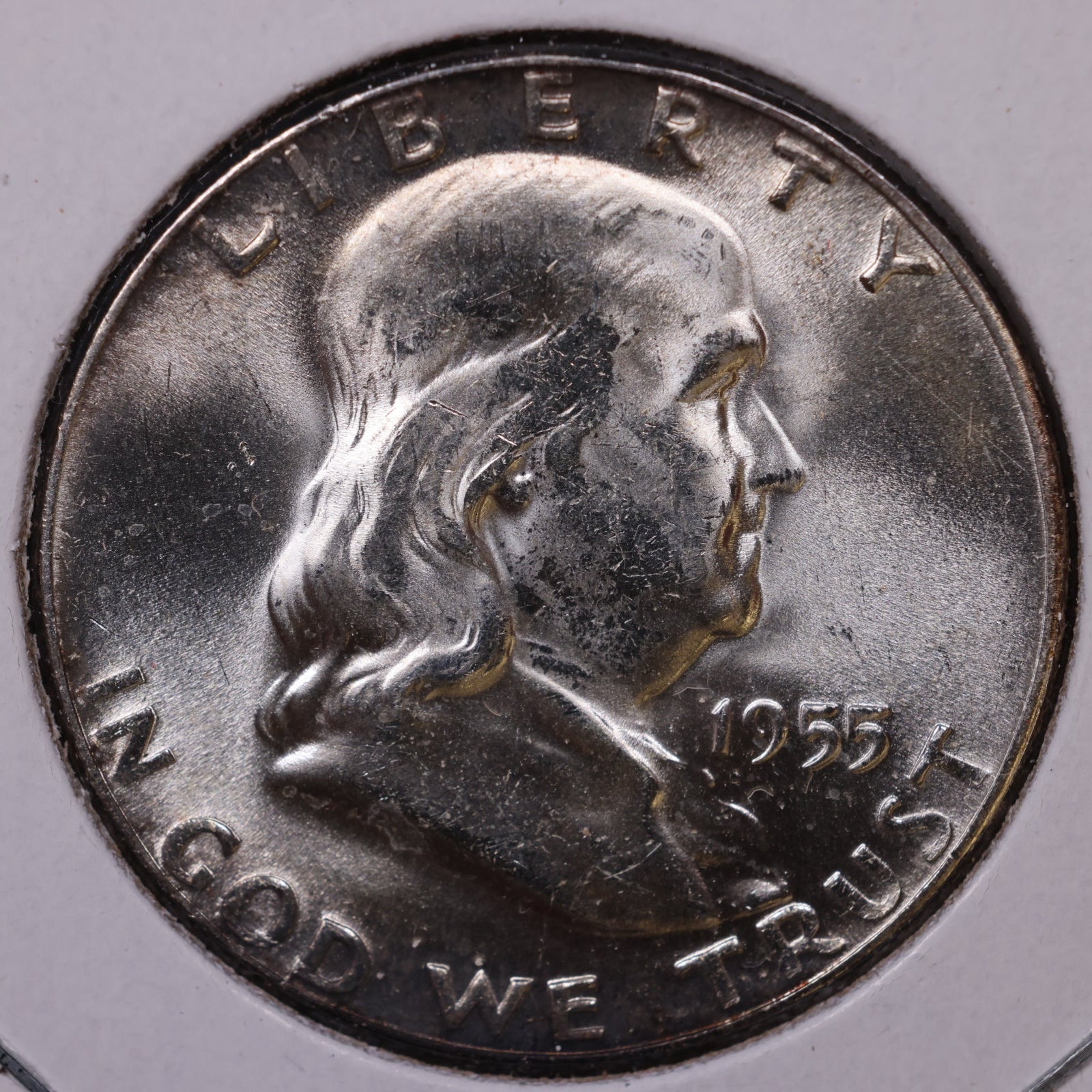 1955 Ben Franklin Half Dollar, Mint State Uncirculated Coin, Store #HR1632