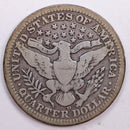1908-D Barber Silver Quarter, Very Good Circulated Coin, Store