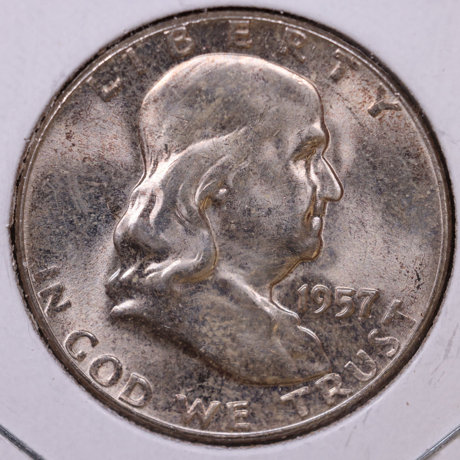 1957 Ben Franklin Half Dollar, Very Fine Circulated Coin, Store #HR1643