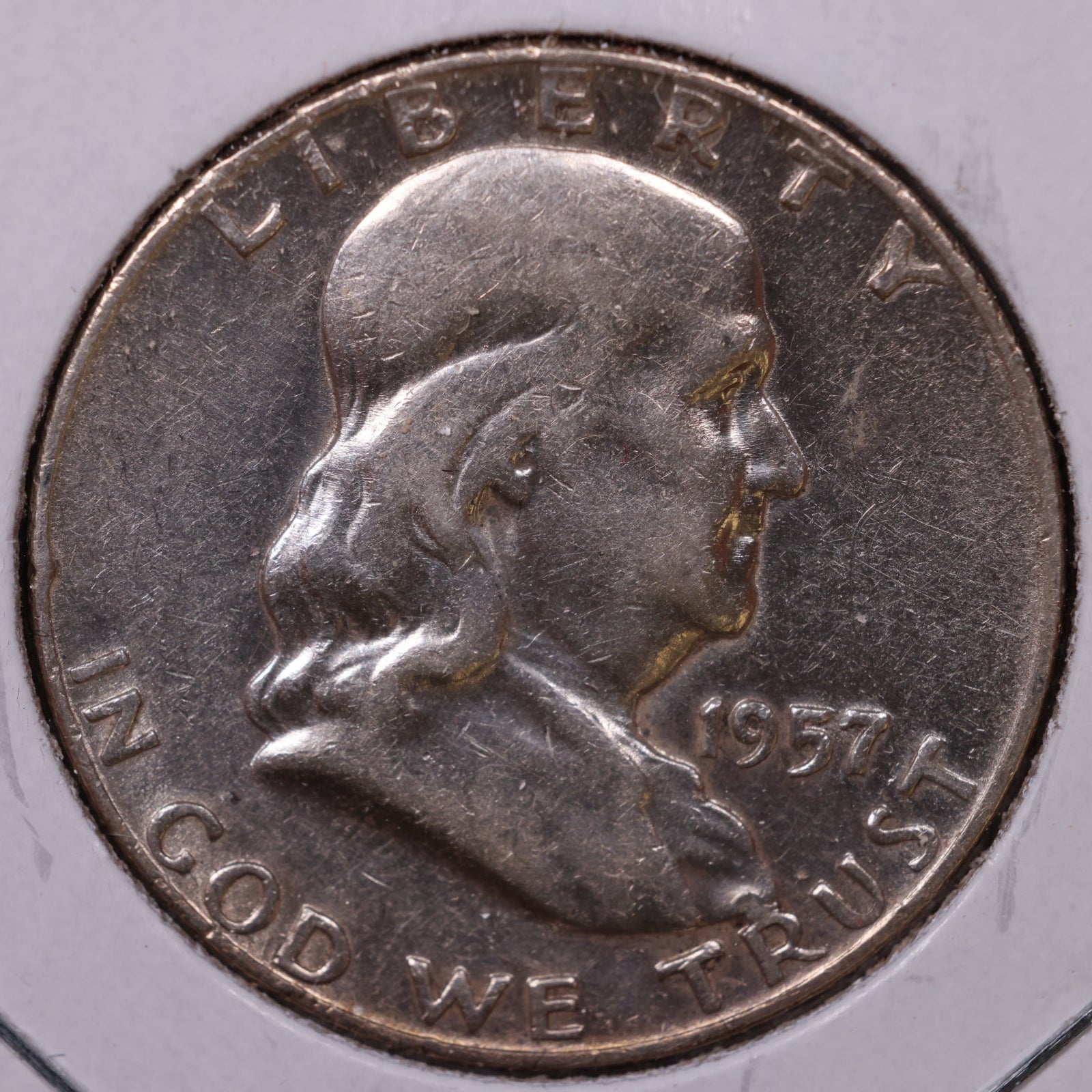1957-D Ben Franklin Half Dollar, Very Fine Circulated Coin, Store #HR1648