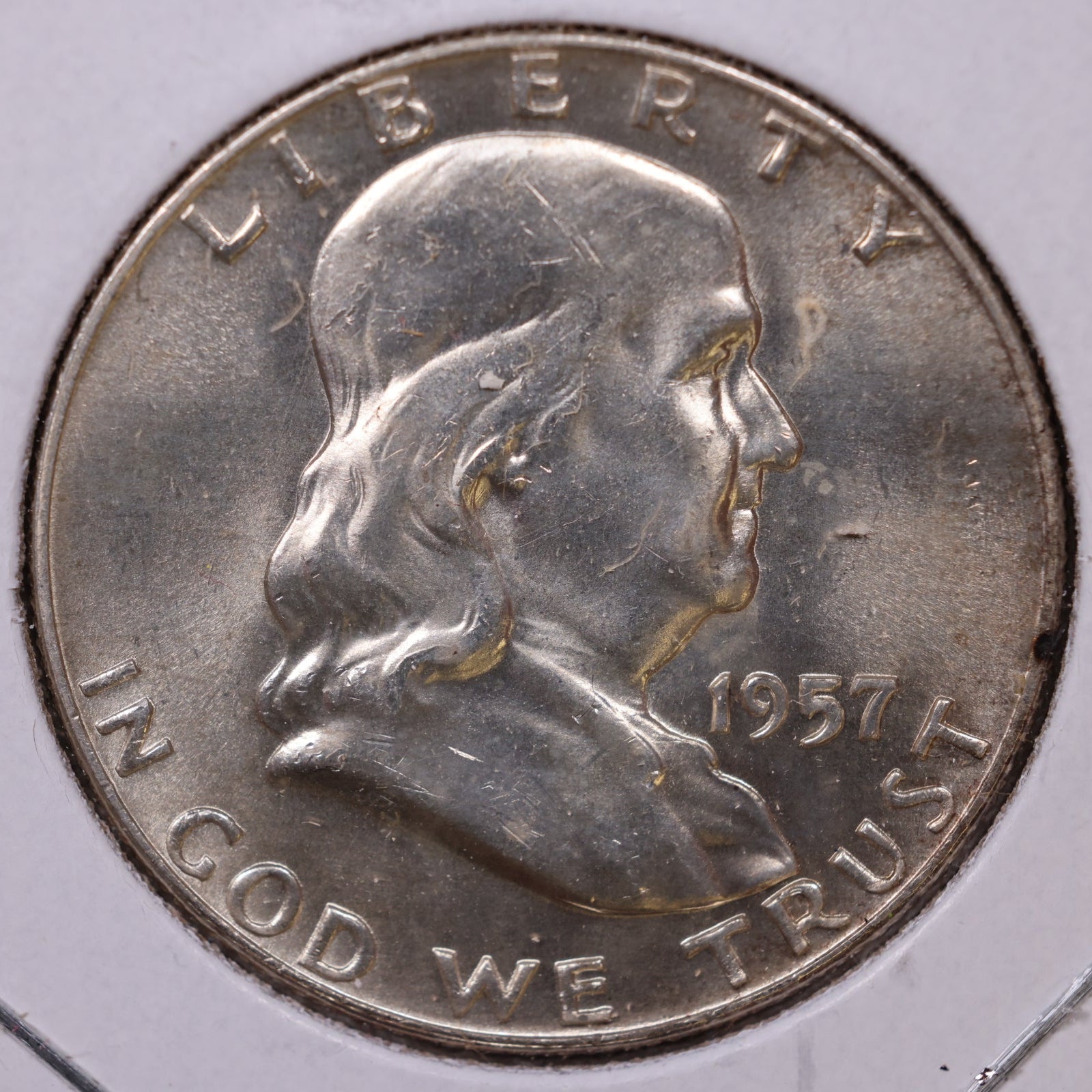 1957-D Ben Franklin Half Dollar, Extra Fine Circulated Coin, Store #HR1650