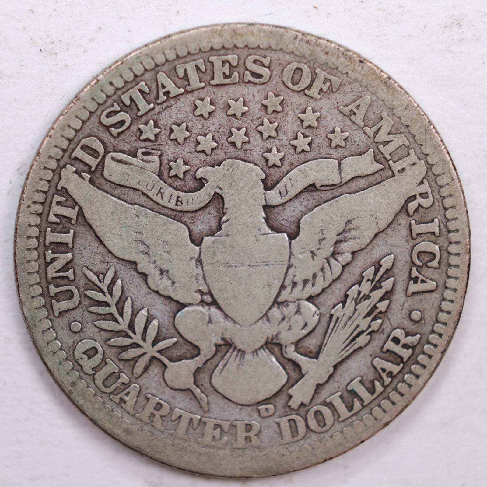 1908-D Barber Quarter, Very Good Circulated Coin, Store #QR0504