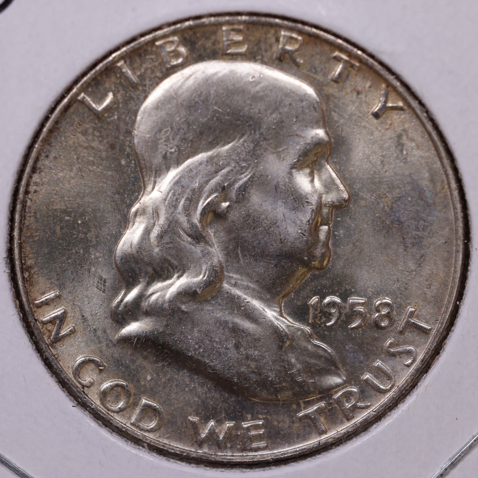 1958-D Ben Franklin Half Dollar, Extra Fine Circulated Coin, Store #HR1658