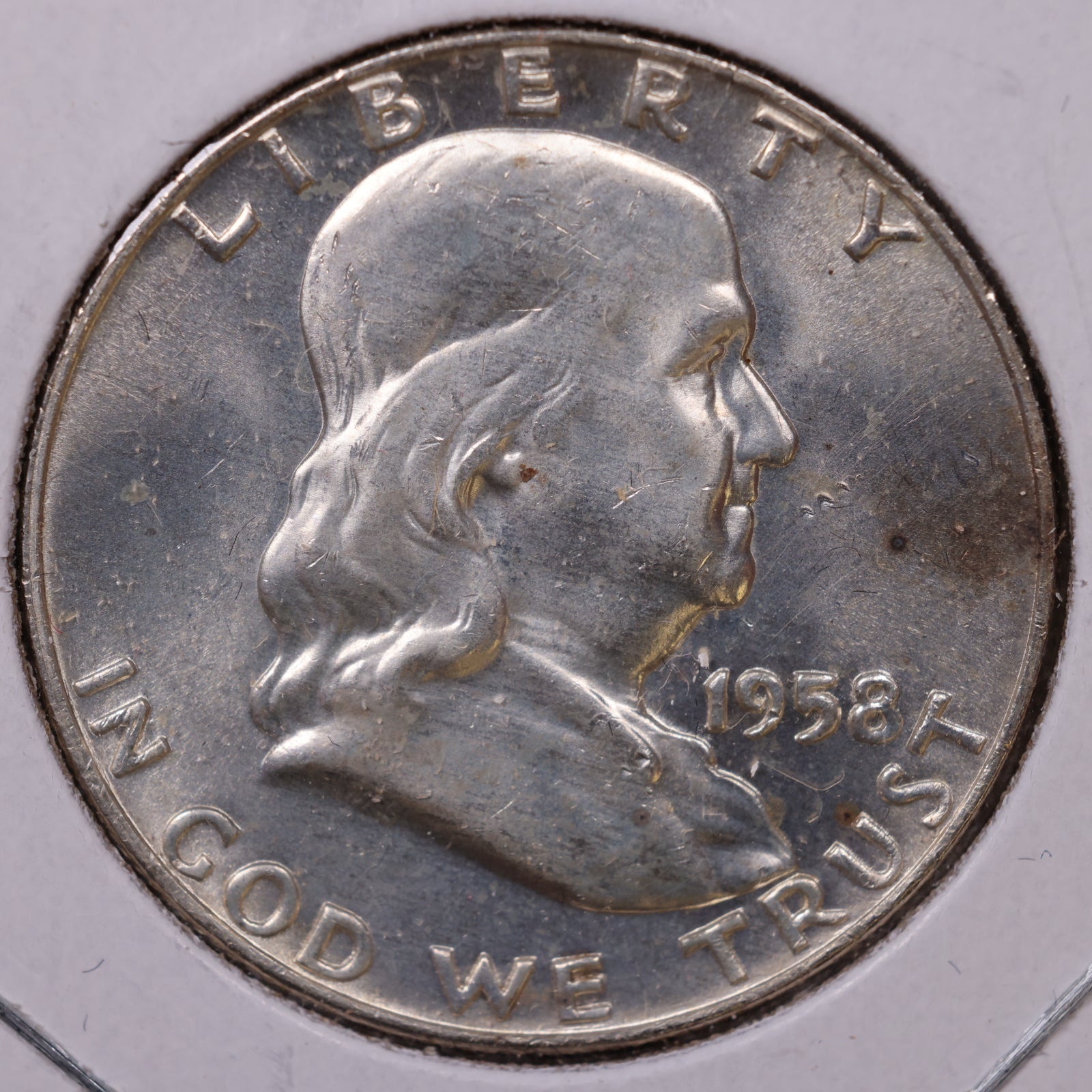 1958-D Ben Franklin Half Dollar, Extra Fine Circulated Coin, Store #HR1660