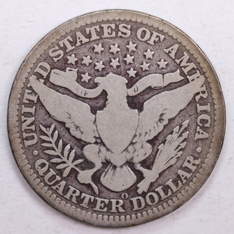 1908-O Barber Silver Quarter, Very Good Circulated Coin, Store