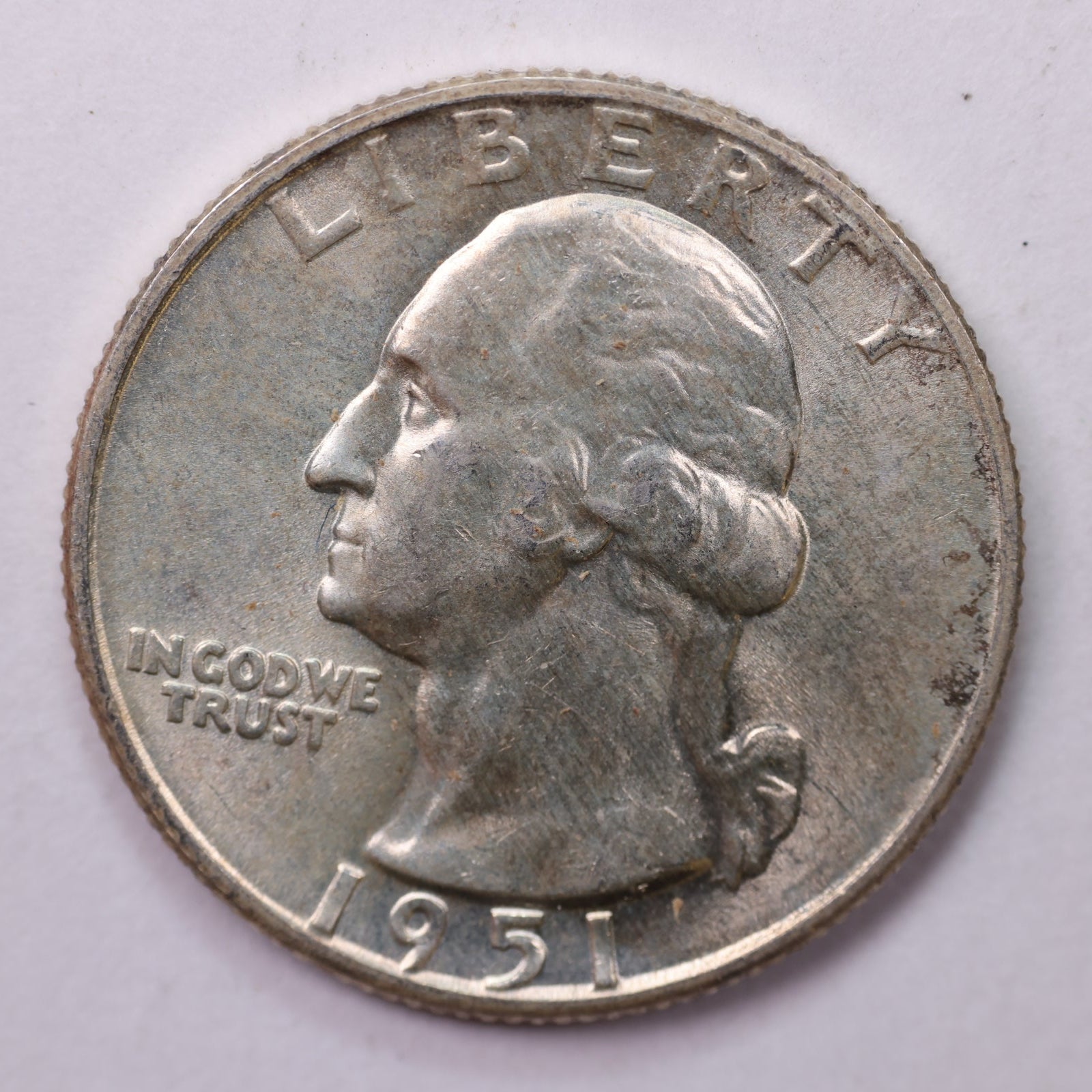 1951-D Washington Silver Quarter, Mint State Uncirculated Coin, Store #035358