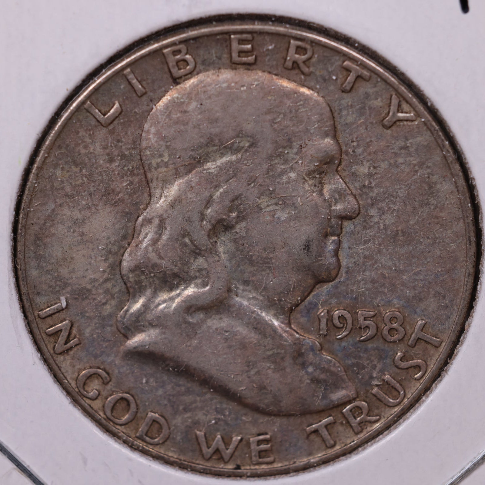 1958-D Ben Franklin Half Dollar, Very Fine Circulated Coin, Store #HR1668