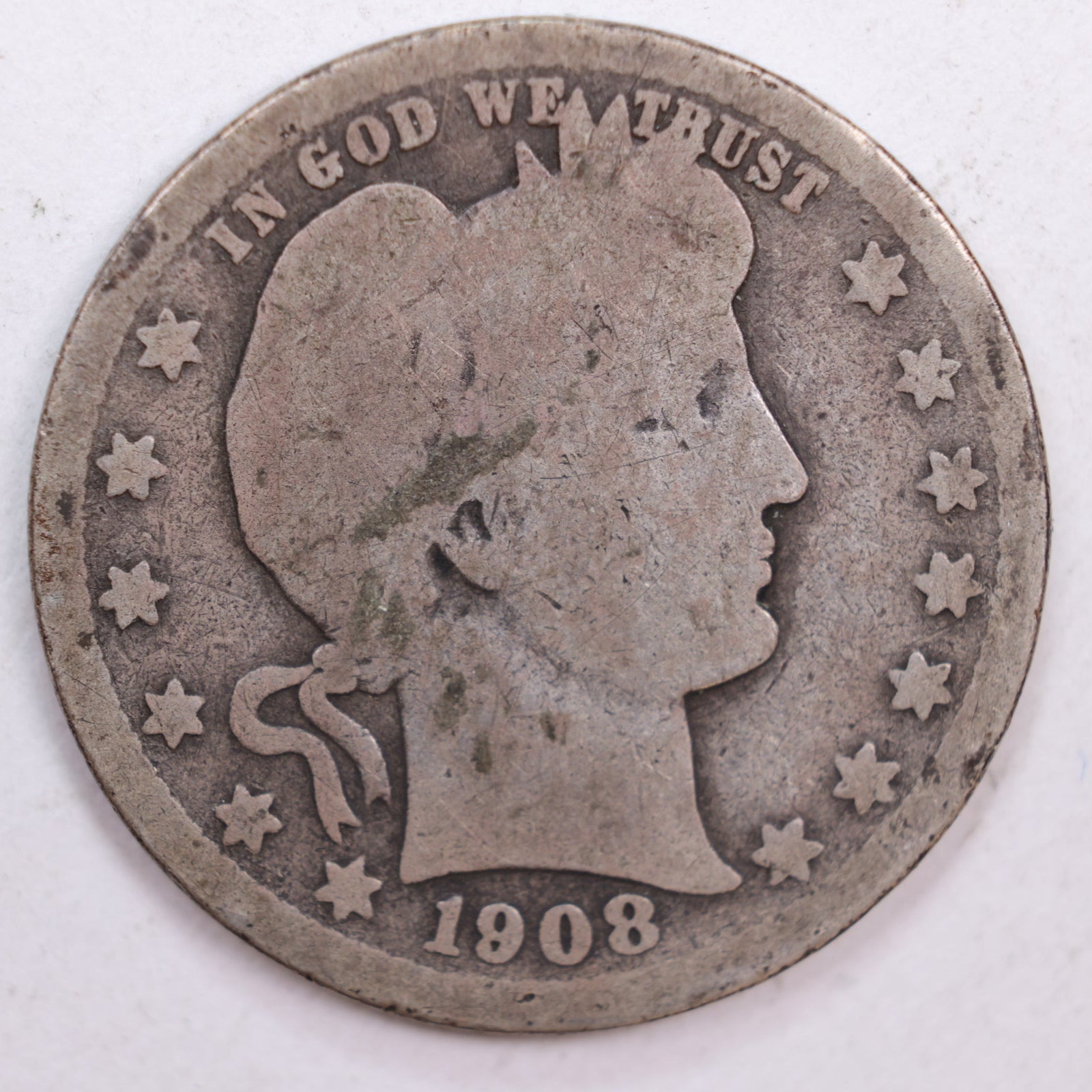 1908-S Barber Quarter, Fair Circulated Coin, Store #QR0513