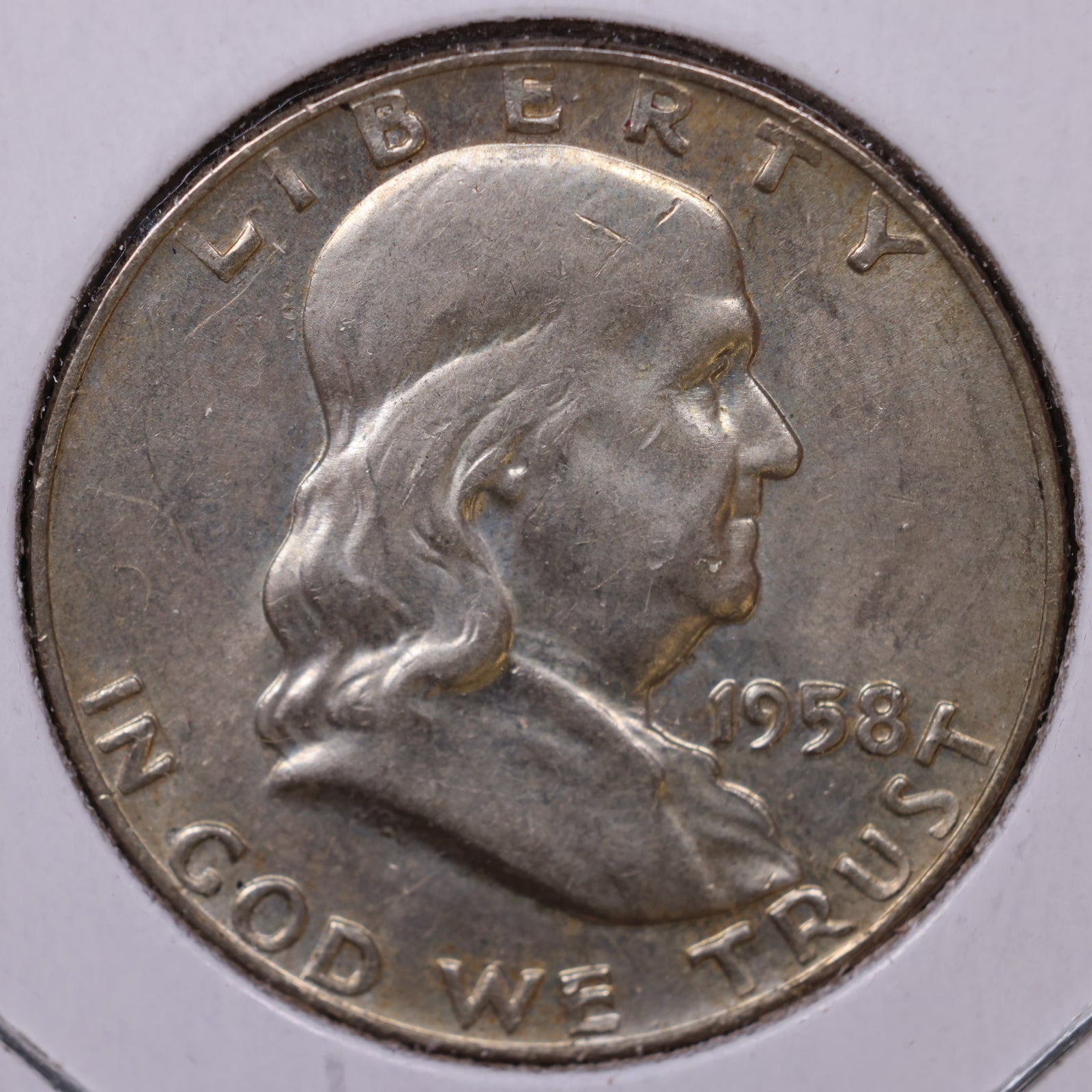 1958-D Ben Franklin Half Dollar, Extra Fine Circulated Coin, Store #HR1671