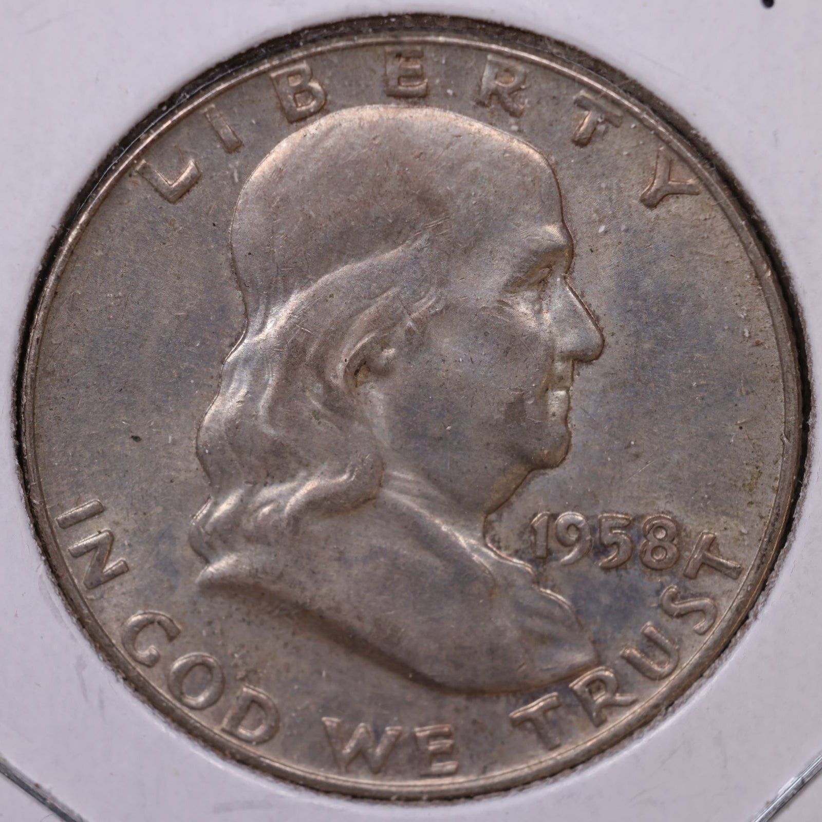 1958-D Ben Franklin Half Dollar, Extra Fine Circulated Coin, Store #HR1675