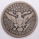 1909 Barber Silver Quarter, Very Good Circulated Coin, Store