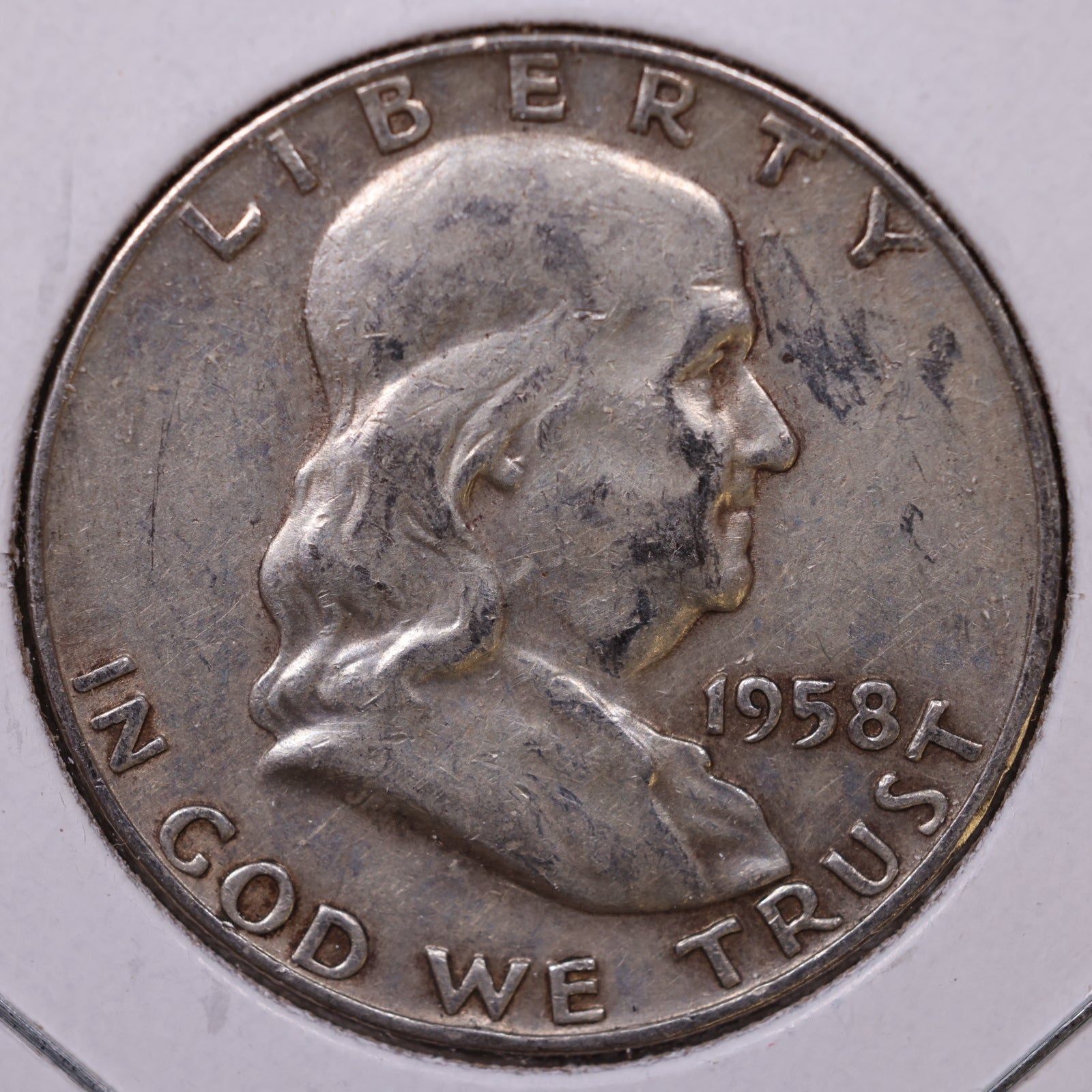 1958-D Franklin Half Dollar, Very Fine Circulated Coin, Store #HR1678