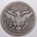 1909 Barber Silver Quarter, Very Good Circulated Coin, Store