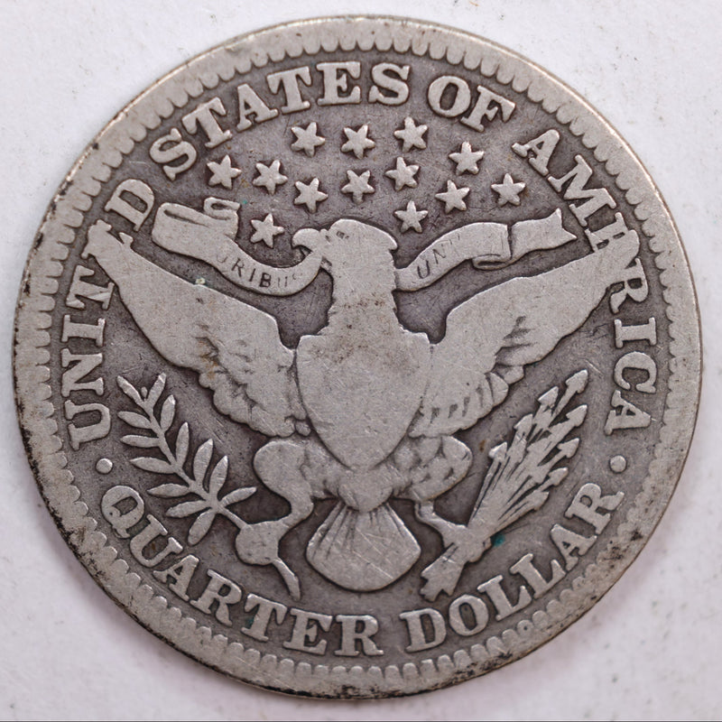 1909 Barber Silver Quarter, Very Good Circulated Coin, Store