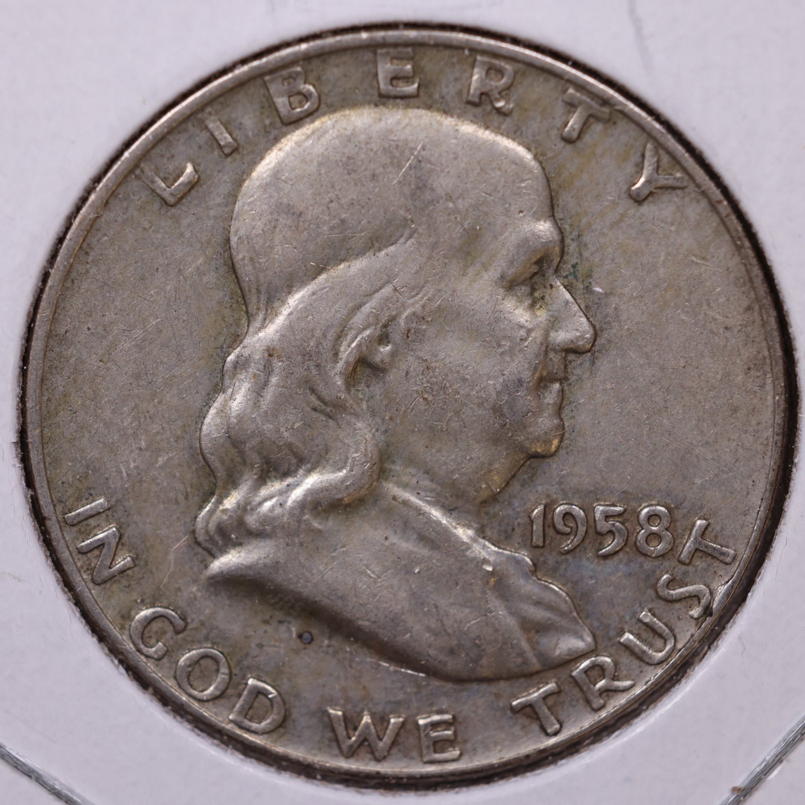 1958-D Ben Franklin Half Dollar, Extra Fine Circulated Coin, Store #HR1679