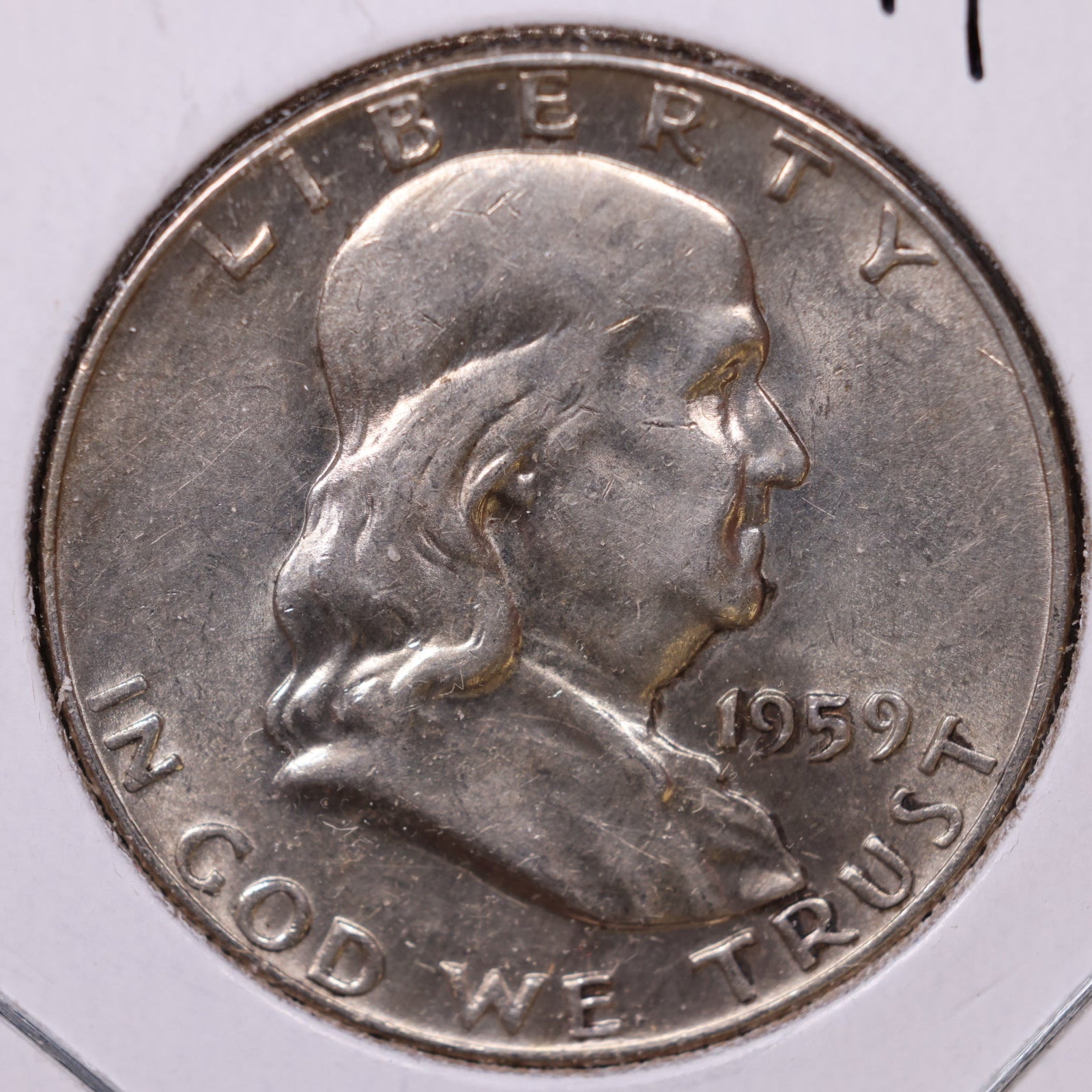 1959 Franklin Half Dollar, About Uncirculated Coin, Store #HR1681