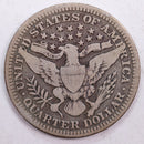 1909 Barber Silver Quarter, Very Good Circulated Coin, Store