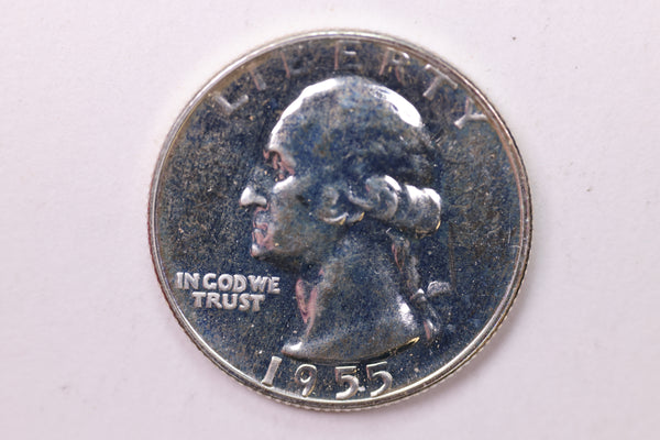1955 Washington Silver Proof Quarter, Affordable Collectible Coins. Sale #035379