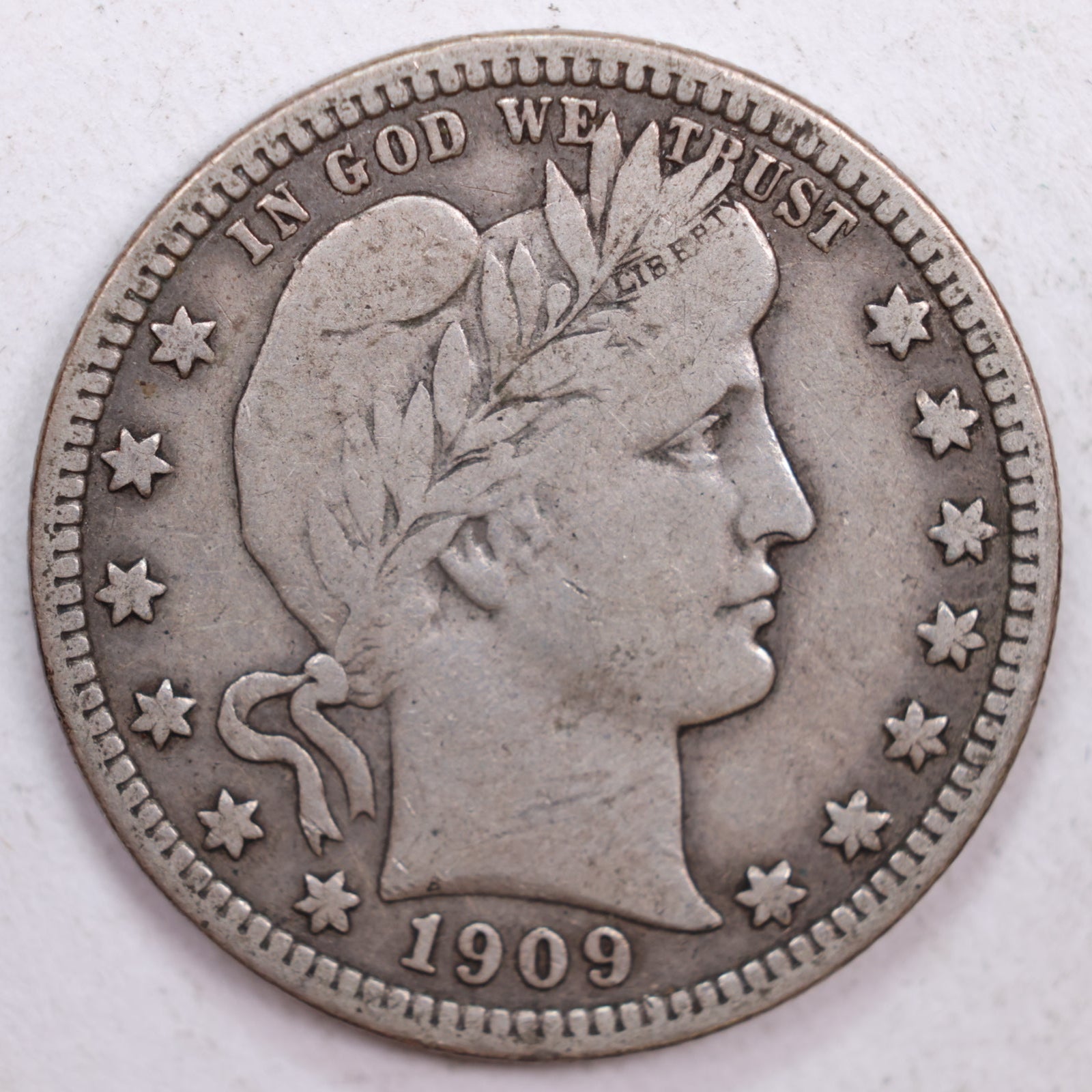 1909 Barber Quarter, Fine Circulated Coin, Store #QR0518