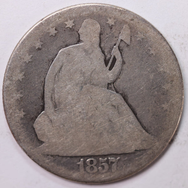 1857-O Liberty Seated Half Dollar, Fine Circulated Coin, Store #H857O01