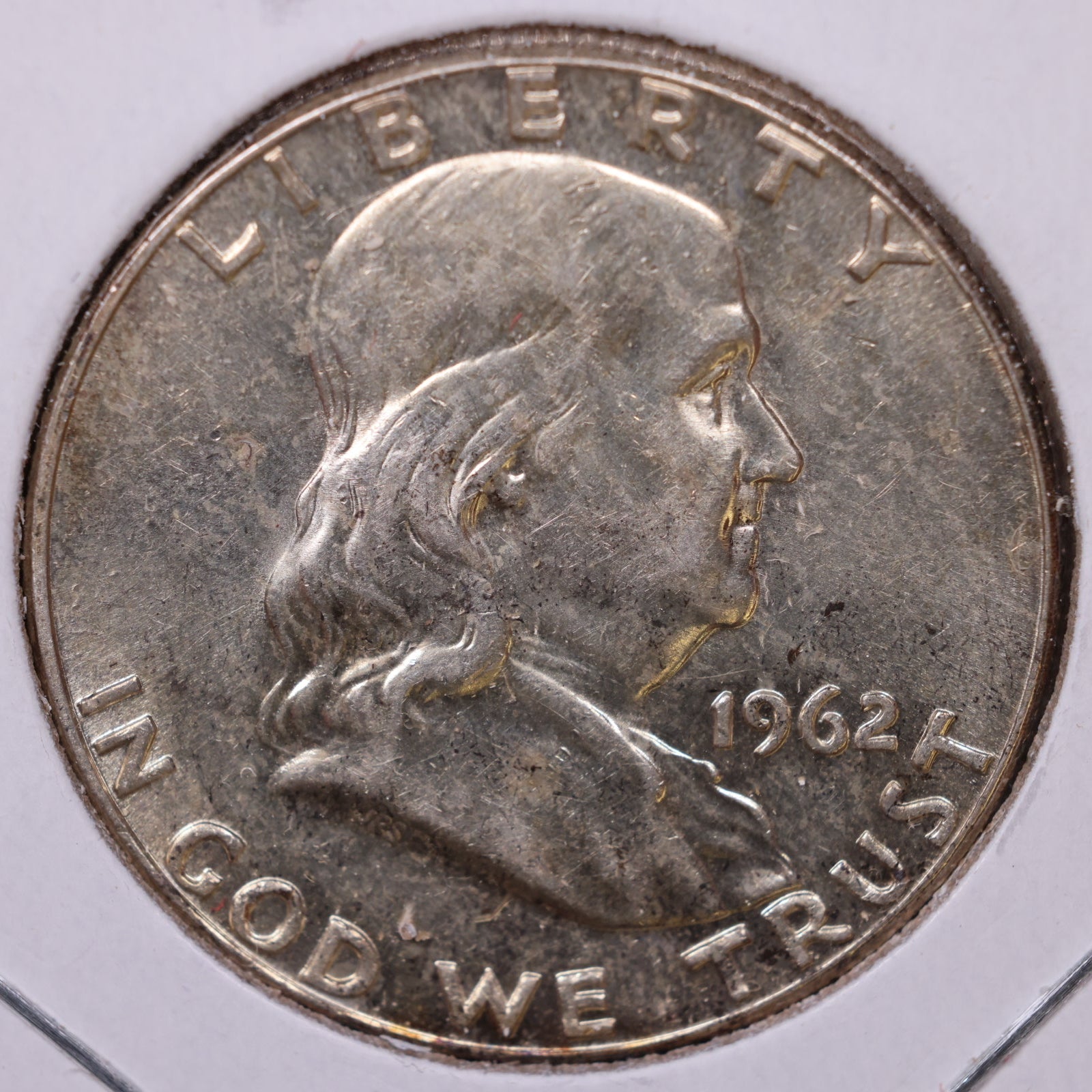 1962 Franklin Half Dollar, About Uncirculated Coin, Store #HR1704