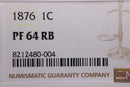 1876 Indian Head Small Cents., NGC PF-64.,Red/Brown, Store