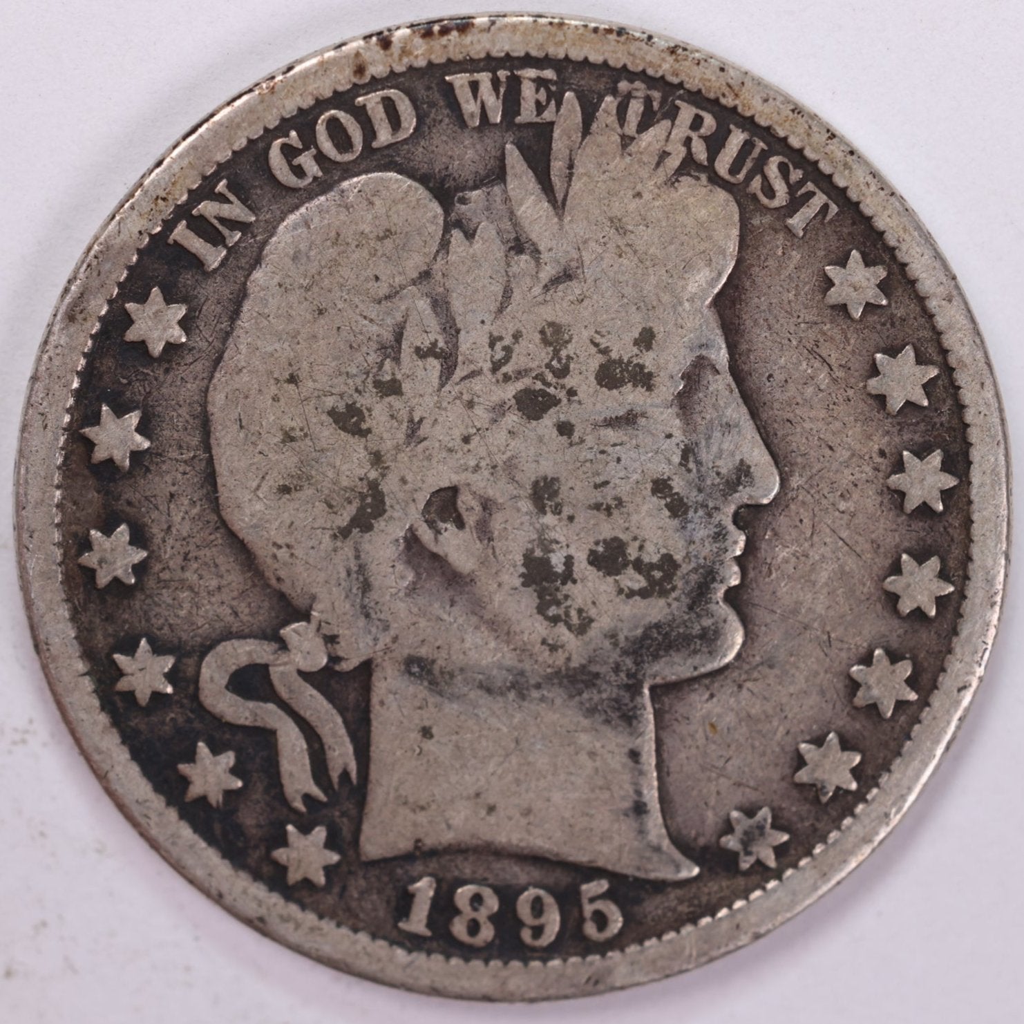 1895 Barber Half Dollar, Very Good Circulated Coin, Store #HR1123
