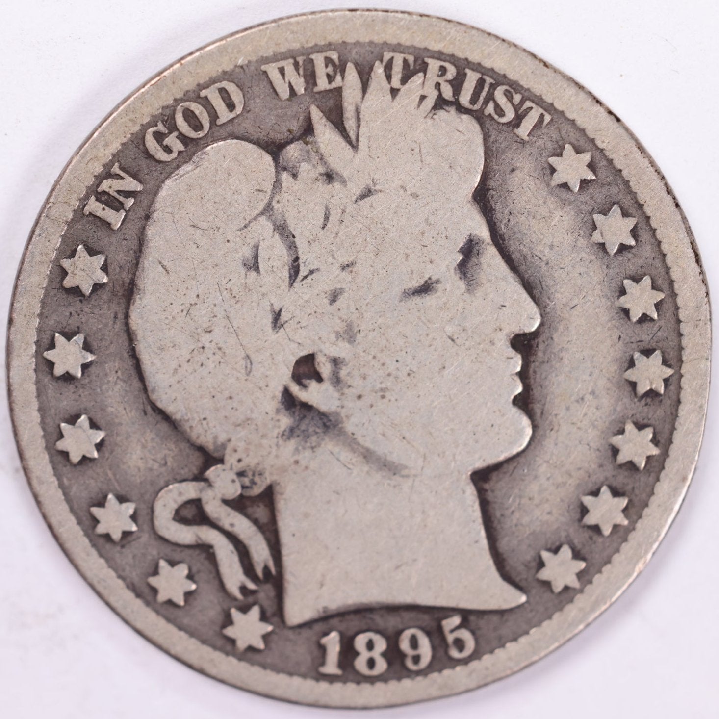 1895-O Barber Half Dollar, Very Good Circulated Coin, Store #HR0855 (H895O02)