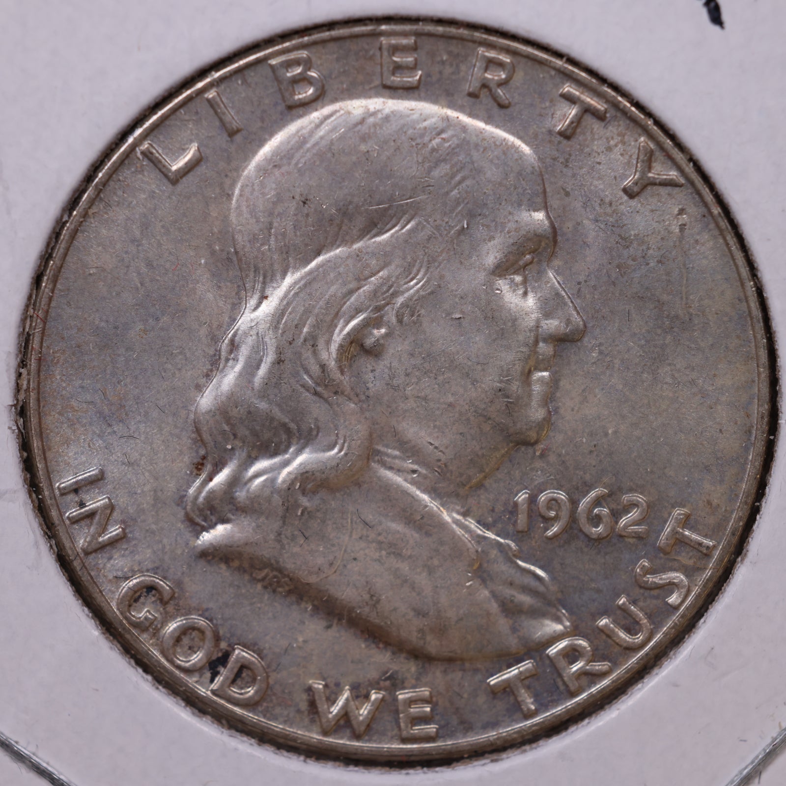 1962-D Ben Franklin Half Dollar, About Uncirculated Coin, Store #HR1719
