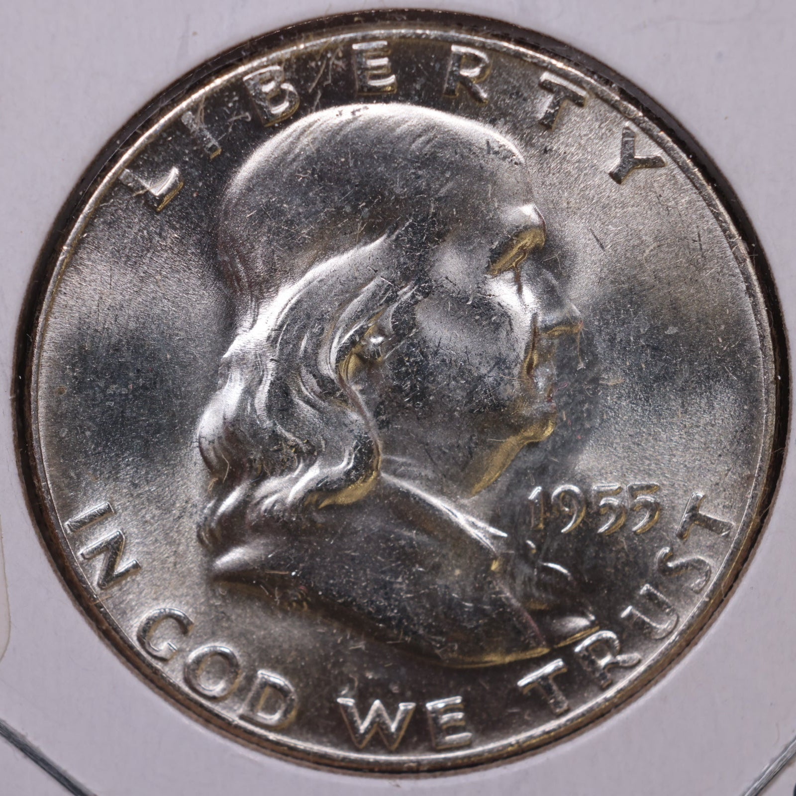 1955 Ben Franklin Half Dollar, Mint State Uncirculated Coin, Store #HR1724