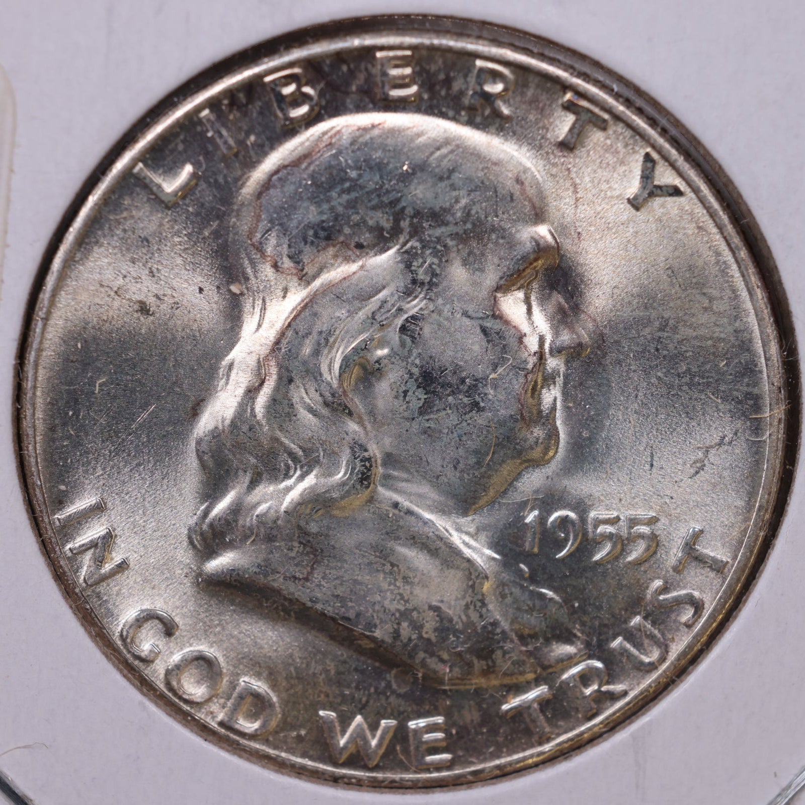 1955 Ben Franklin Half Dollar, Mint State Uncirculated Coin, Store #HR1725