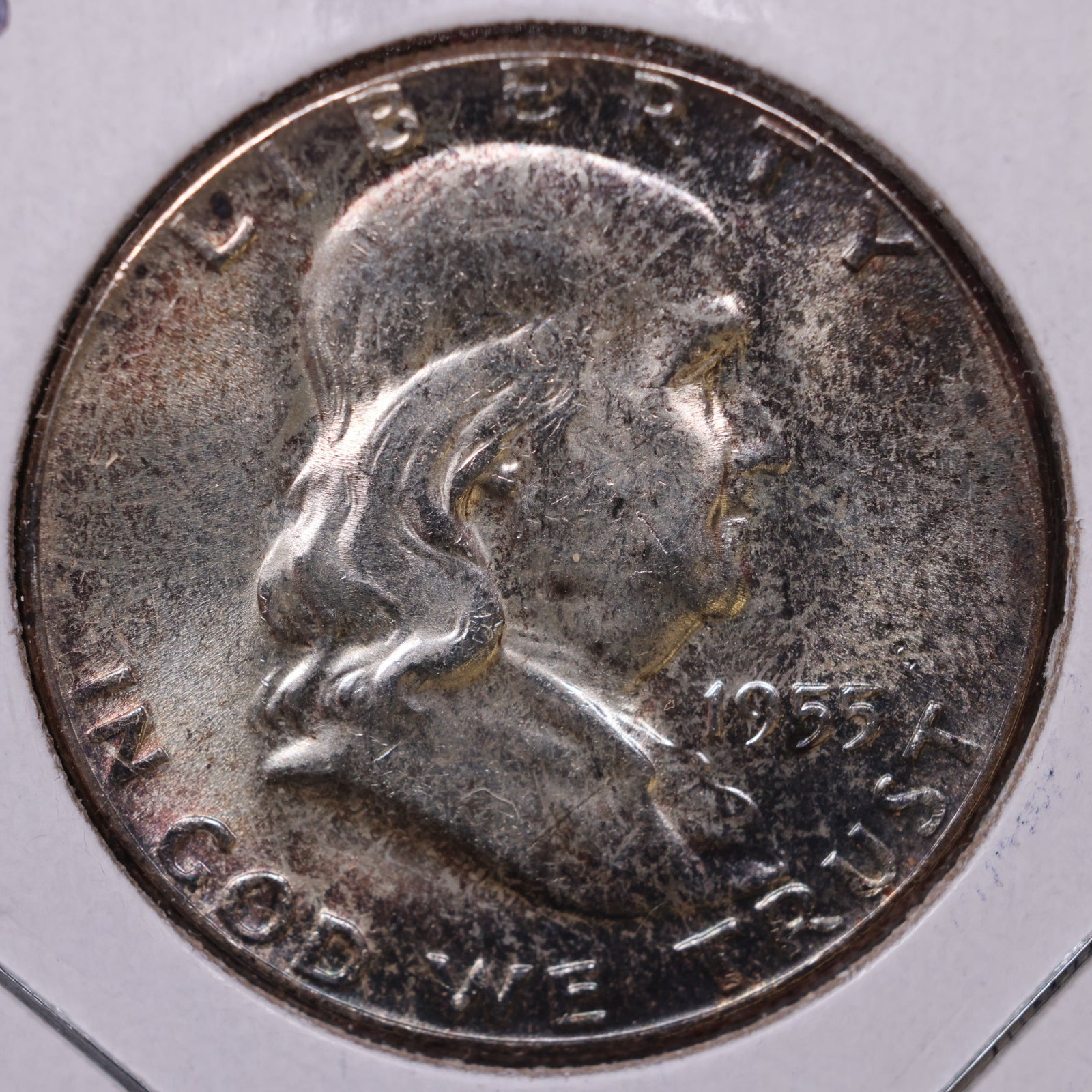 1955 Ben Franklin Half Dollar, Mint State Uncirculated Coin, Store #HR1726
