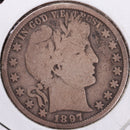 1897 Barber Half Dollar, Very Good Circulated Coin, Store
